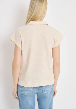 T-Shirt mit Struktur im Two-Tone-Look