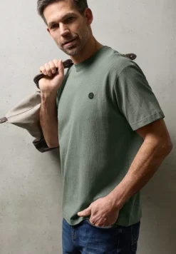 T-Shirt mit Struktur im Two-Tone-Look