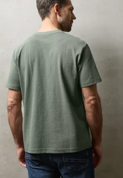 T-Shirt mit Struktur im Two-Tone-Look