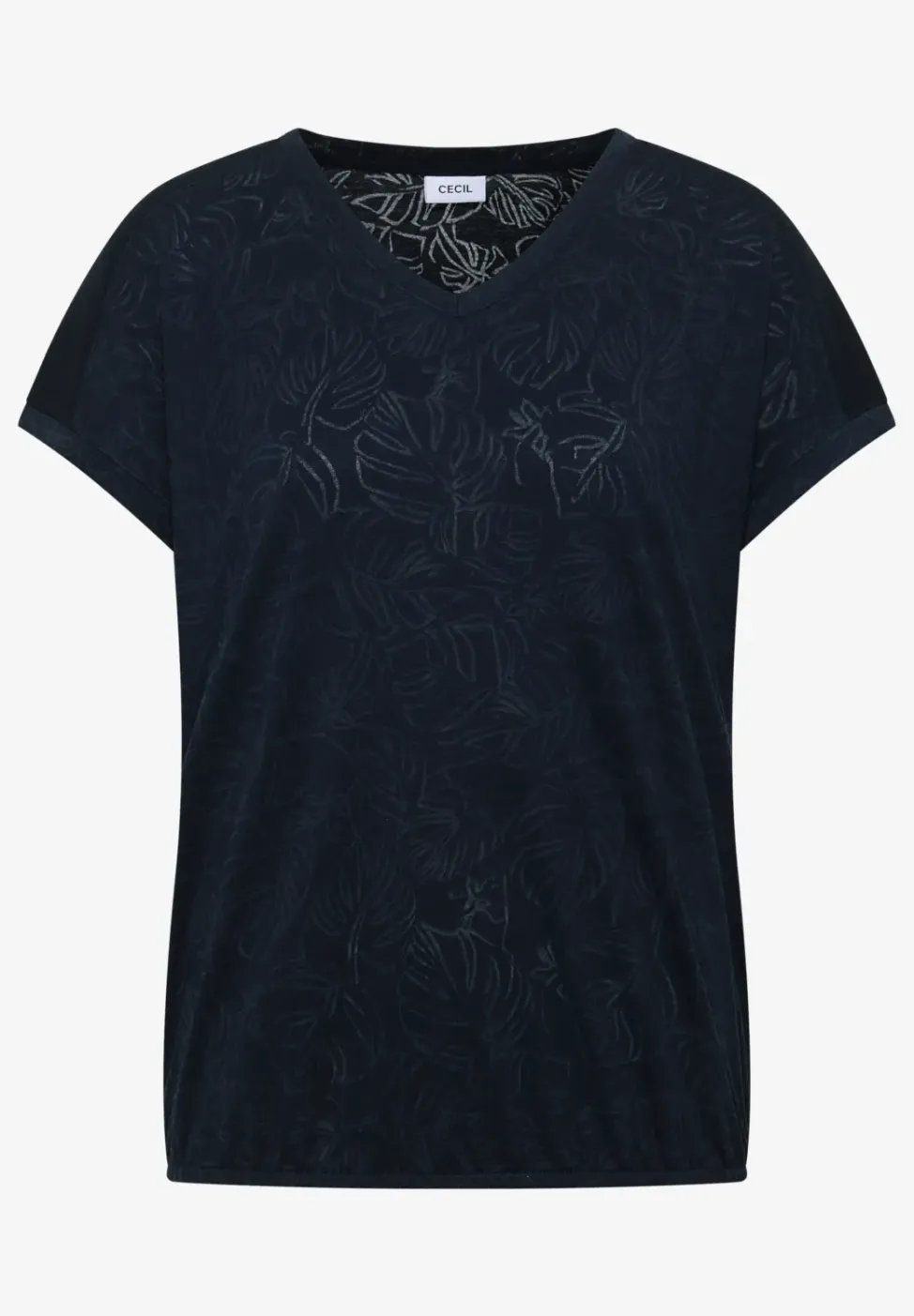 T-Shirt mit tonalem Ausbrennermuster