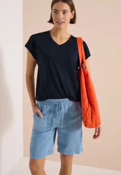 T-Shirt mit tonalem Ausbrennermuster