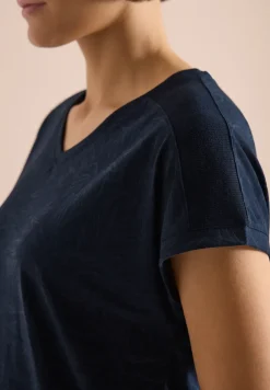T-Shirt mit tonalem Ausbrennermuster
