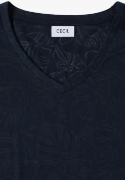 T-Shirt mit tonalem Ausbrennermuster