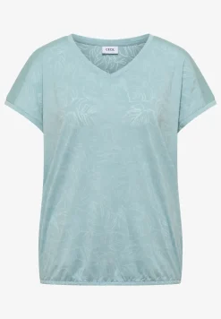 T-Shirt mit tonalem Ausbrennermuster