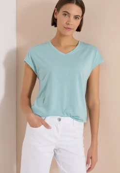 T-Shirt mit tonalem Ausbrennermuster