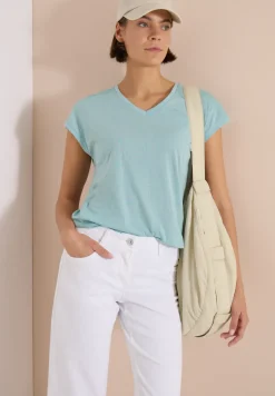 T-Shirt mit tonalem Ausbrennermuster