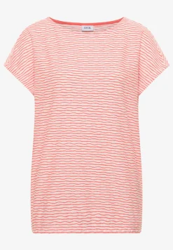T-Shirt mit U-Boot-Ausschnitt und Streifen