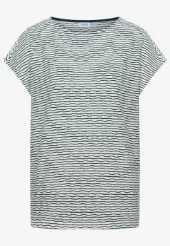 T-Shirt mit U-Boot-Ausschnitt und Streifen