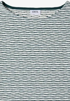 T-Shirt mit U-Boot-Ausschnitt und Streifen