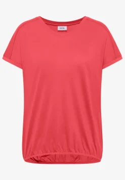T-Shirt mit V-Neck und Spitzendetail