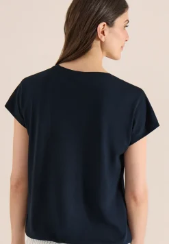 T-Shirt mit V-Neck und Spitzendetail