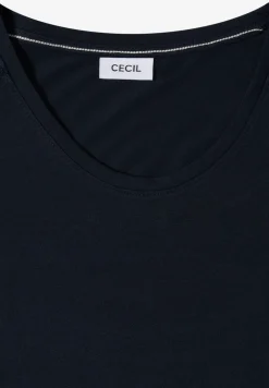 T-Shirt mit V-Neck und Spitzendetail