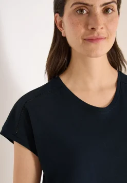 T-Shirt mit V-Neck und Spitzendetail