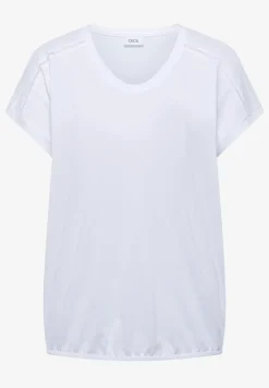 T-Shirt mit V-Neck und Spitzendetail