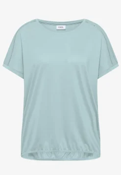 T-Shirt mit V-Neck und Spitzendetail