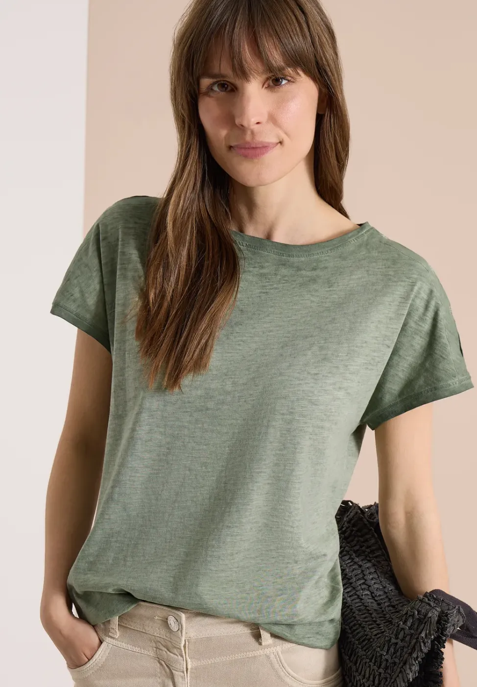 T-Shirt aus Jersey im Garment Dye Look