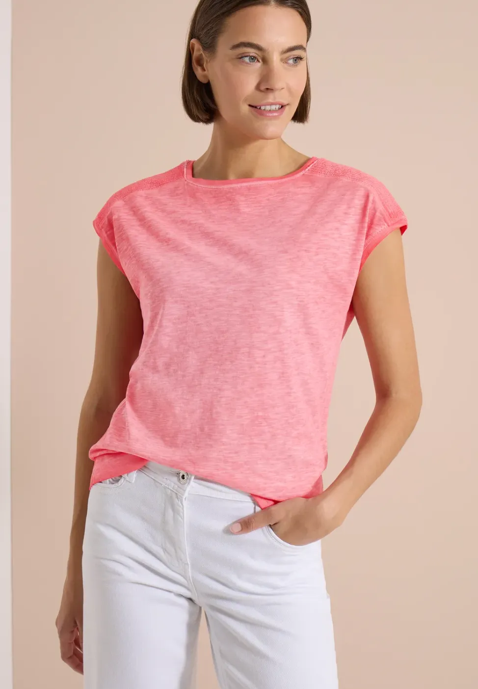 T-Shirt aus Jersey im Garment Dye Look