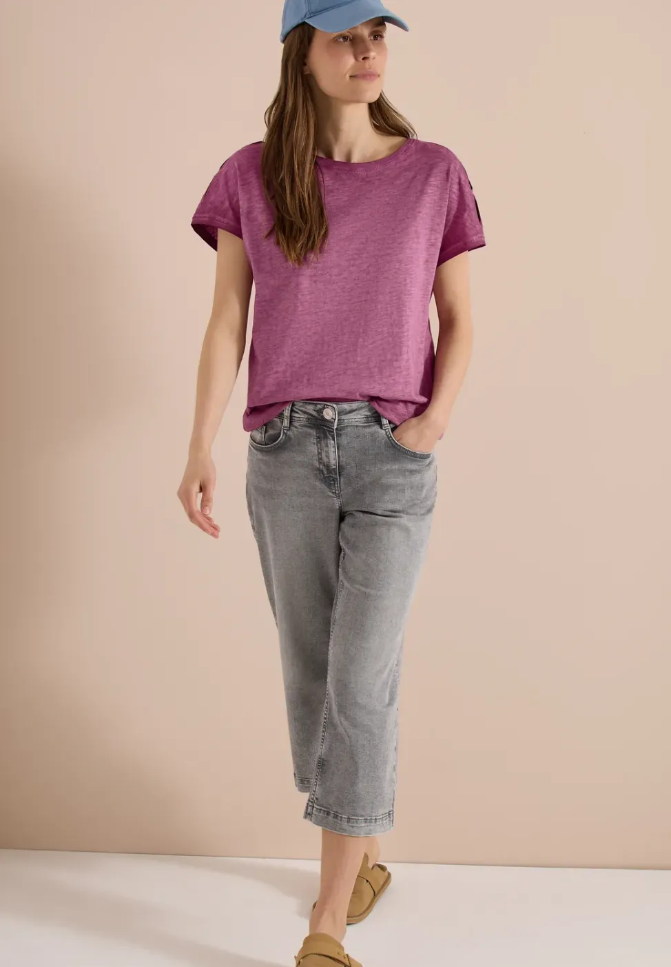 T-Shirt aus Jersey im Garment Dye Look