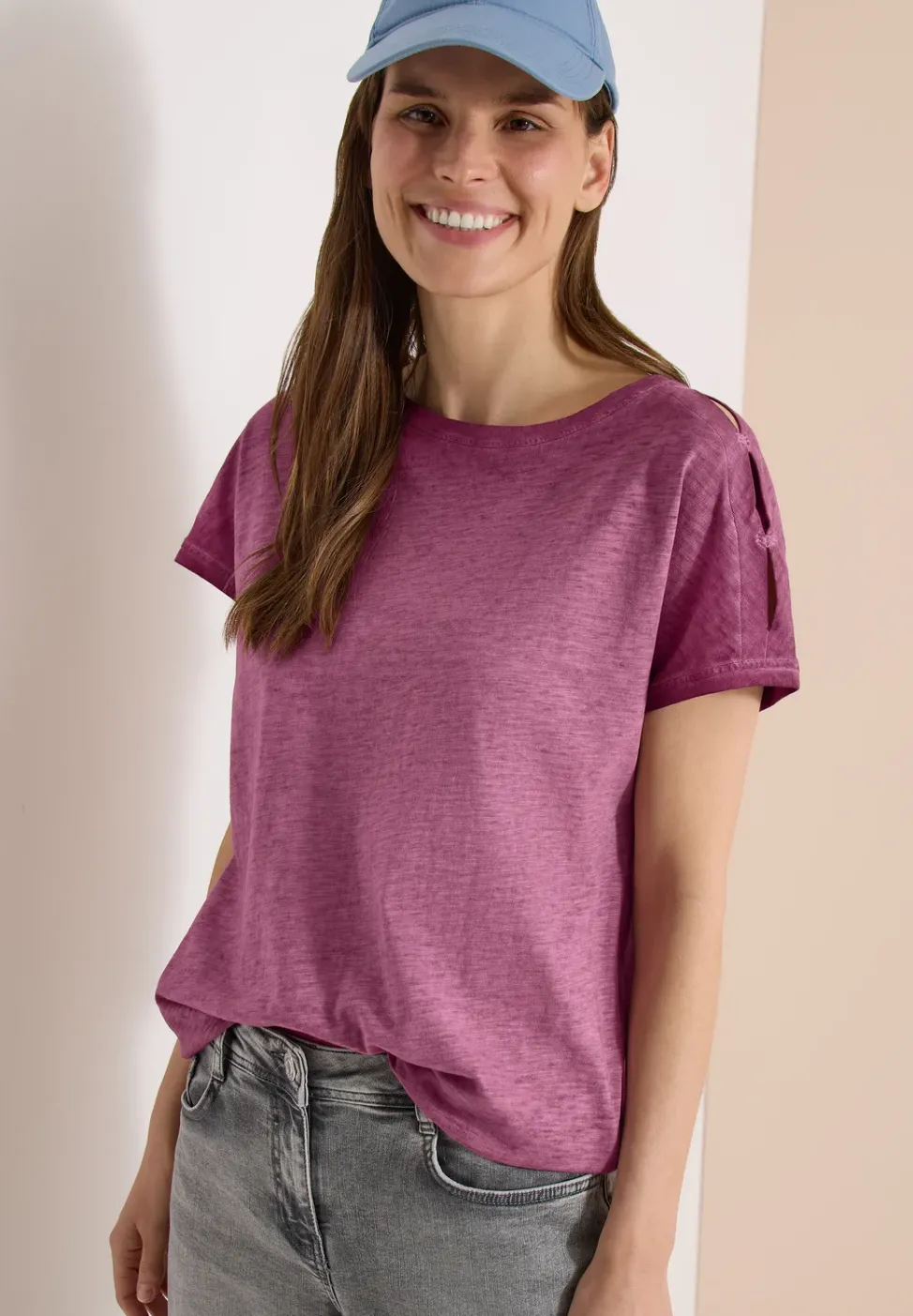 T-Shirt aus Jersey im Garment Dye Look