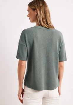 T-Shirt im Strick-Look mit V-Neck