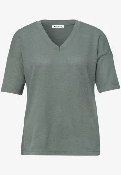 T-Shirt im Strick-Look mit V-Neck