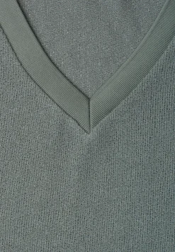 T-Shirt im Strick-Look mit V-Neck