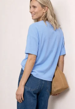 T-Shirt im Strick-Look mit V-Neck