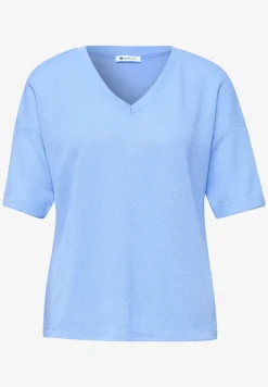 T-Shirt im Strick-Look mit V-Neck