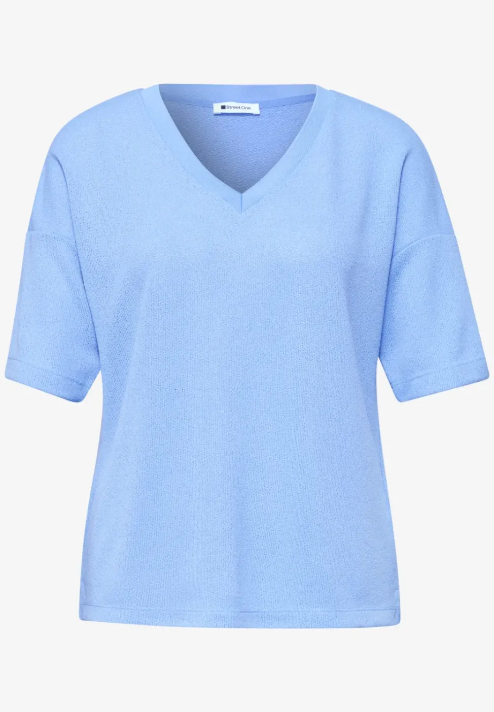 T-Shirt im Strick-Look mit V-Neck