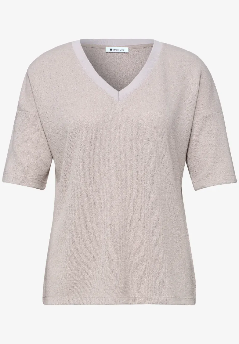 T-Shirt im Strick-Look mit V-Neck