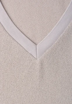 T-Shirt im Strick-Look mit V-Neck