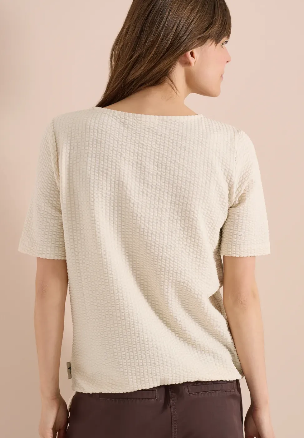 T-Shirt in Seersucker-Qualität