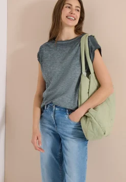 T-Shirt mit Boatneck im Garment-Dye-Look