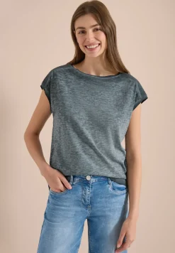 T-Shirt mit Boatneck im Garment-Dye-Look