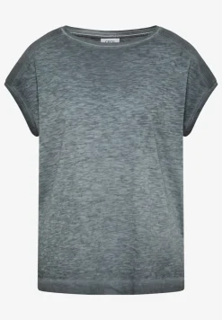 T-Shirt mit Boatneck im Garment-Dye-Look