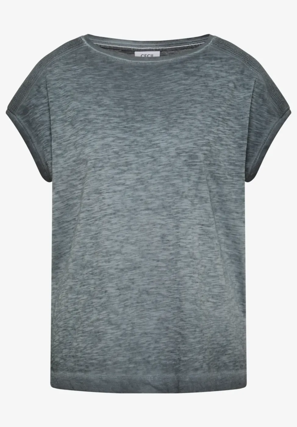 T-Shirt mit Boatneck im Garment-Dye-Look