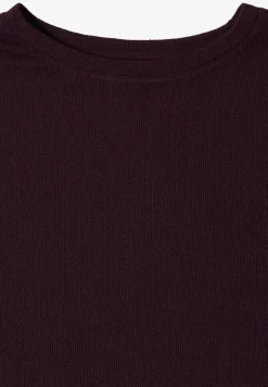 T-Shirt mit Boatneck im Strick-Look