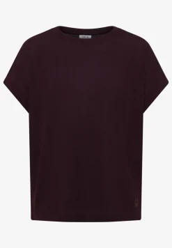 T-Shirt mit Boatneck im Strick-Look