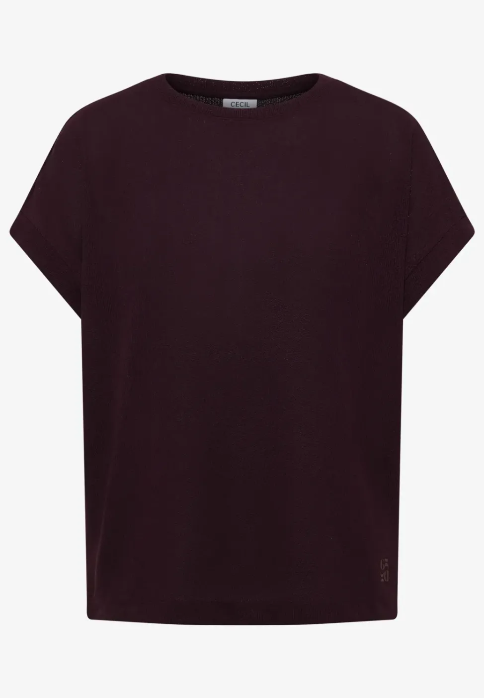 T-Shirt mit Boatneck im Strick-Look