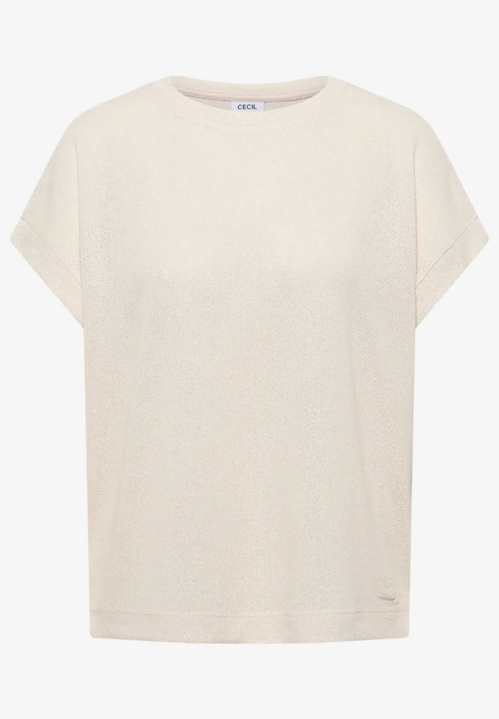 T-Shirt mit Boatneck im Strick-Look