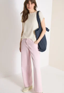 T-Shirt mit Boatneck im Strick-Look