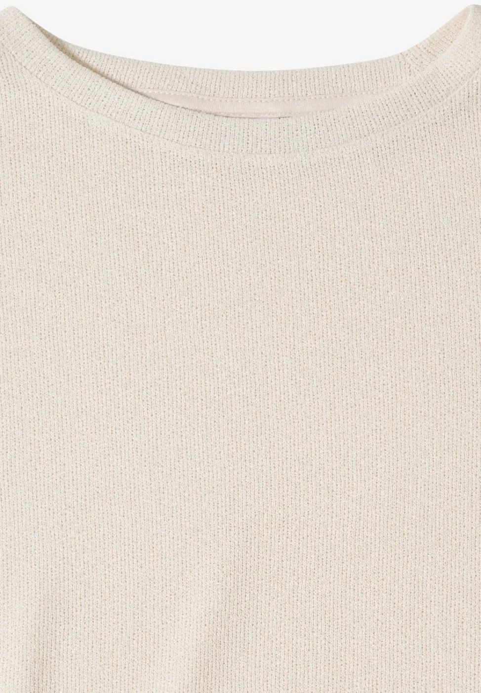 T-Shirt mit Boatneck im Strick-Look