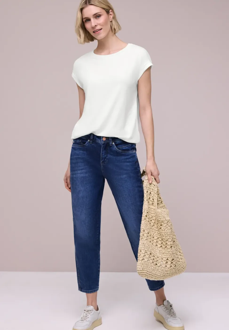 T-Shirt mit Boatneck und Deko-Tape