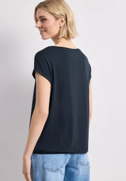 T-Shirt mit Boatneck und Deko-Tape