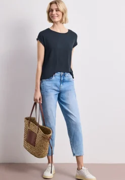 T-Shirt mit Boatneck und Deko-Tape