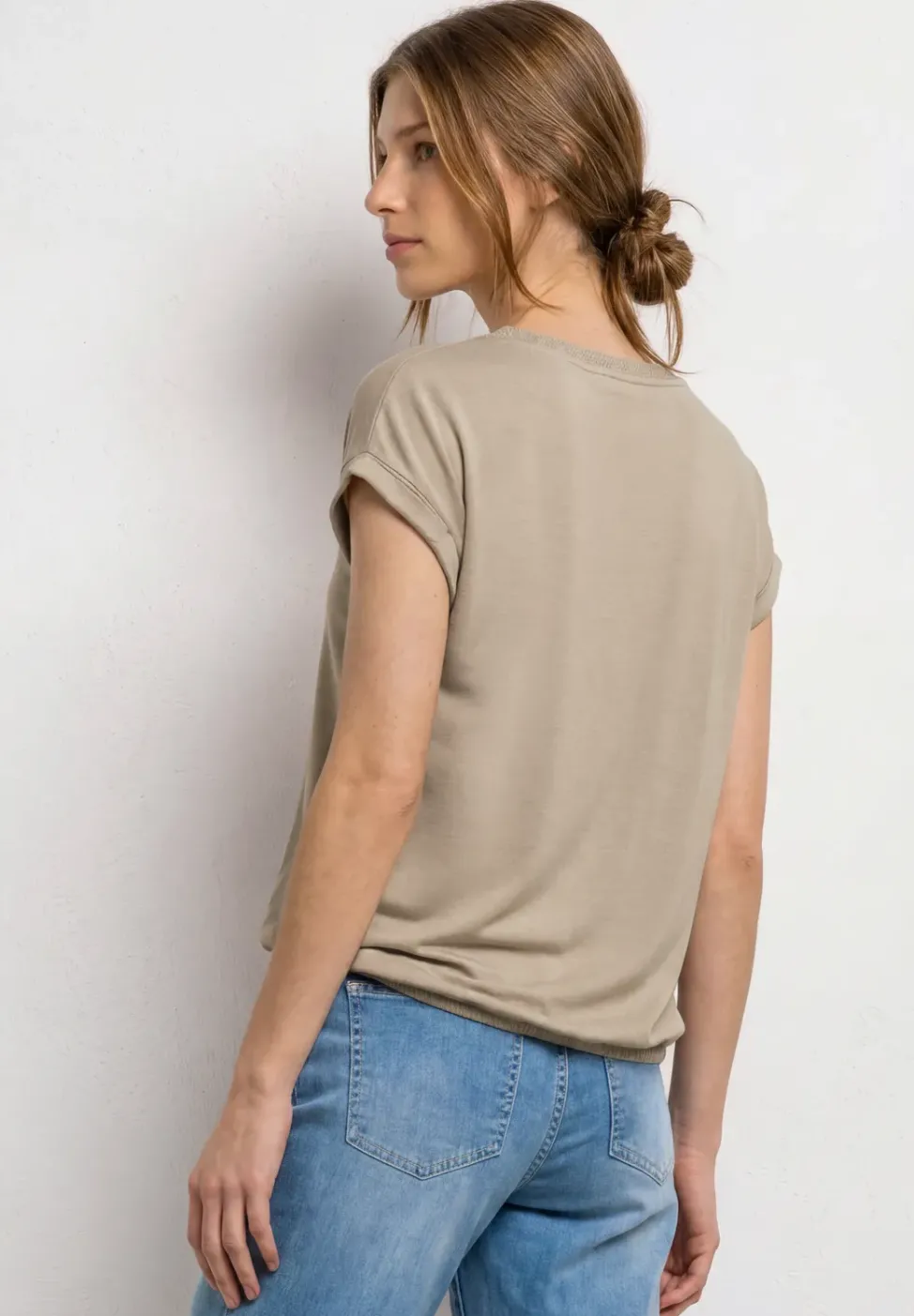 T-Shirt mit Boatneck und Deko-Tape
