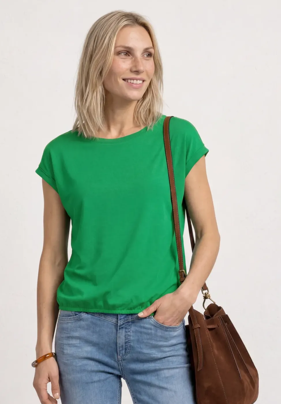 T-Shirt mit Boatneck und Deko-Tape