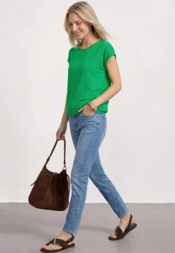 T-Shirt mit Boatneck und Deko-Tape