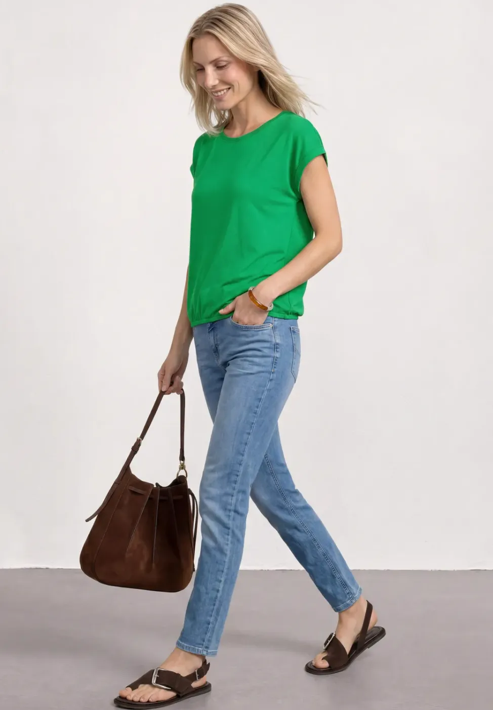 T-Shirt mit Boatneck und Deko-Tape