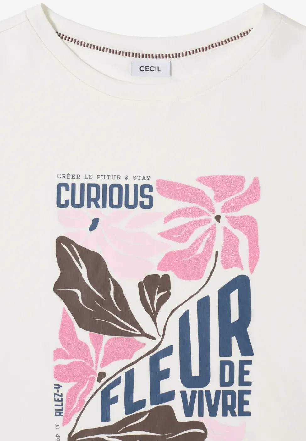 T-Shirt mit Boatneck und Frontprint